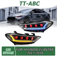 4-Lens LED Headlights For 2017 2018 Hyundai Elantra Front Lamps Dynamic Turning