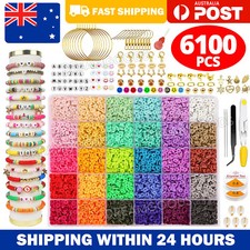 6100X Rainbow Clay Beads for Bracelet Making Flat Polymer Heishi Jewelry Making