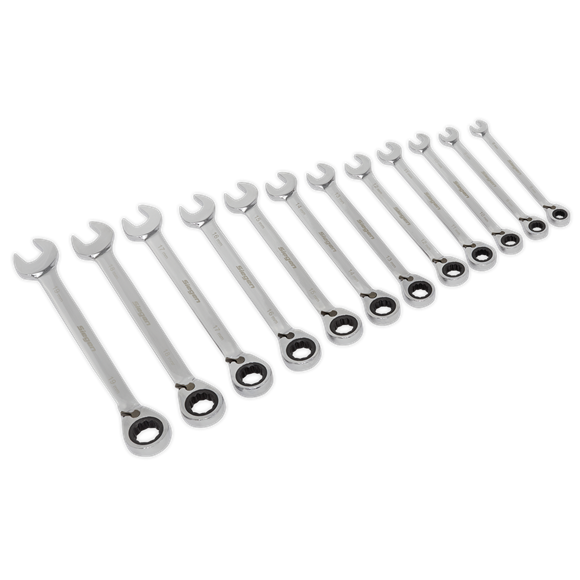 Seigen by Sealey Reversible Ratchet Combination Spanner Set 12pc Metric S0840