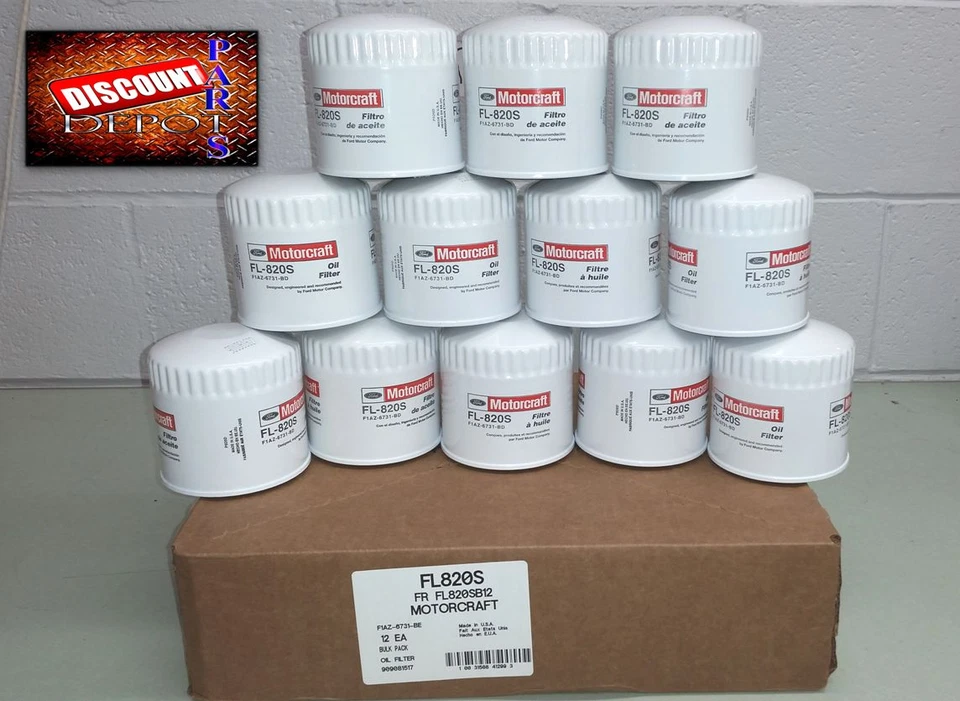 case of 12 fleet bulk pack Motorcraft Ford fl820s oil filter genuine oem Element — 第 3/4 张图片