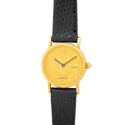 CORUM 18K Yellow Gold 24mm Five $5 Dollars U.S. Coin 1894 Warranty