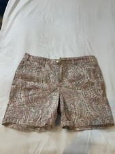 Womens Paisley Bandolino Amy Short 5 Pocket Shorts Size 12 5 Inseam 98 Cotton