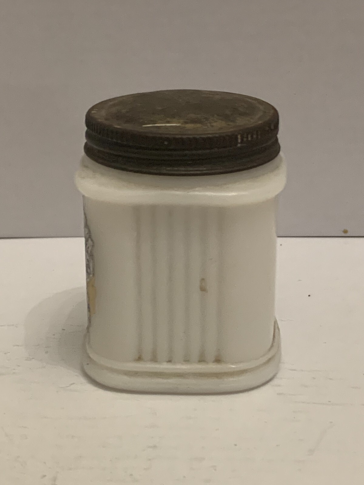 Antique Il Cosmet Beauty Cold Cream Milk Glass Jar Illinois Cosmetics Company
