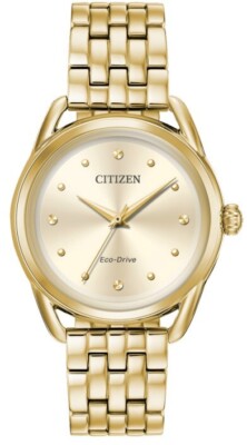 シチズン Citizen Women's 'Eco-Drive Jolie' Quartz and Stainless-Steel Dress Watch Color:Gold-Toned (Model: EX1452-53P) [並行輸入品] Jolie.webp?u=41zuoe&width=800&