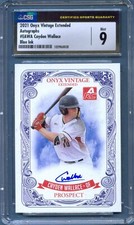 2021 Onyx Vintage AUTOGRAPH Blue Ink CAYDEN WALLACE Royals Arkansas CSG 9 10