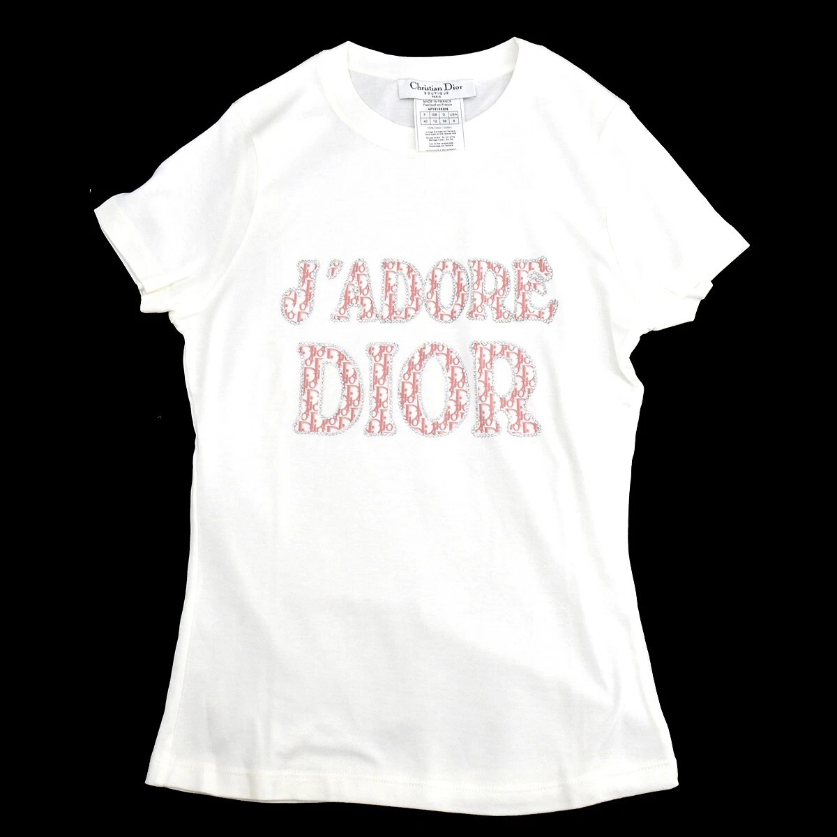 white and pink dior t shirt