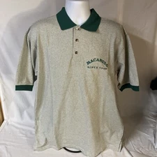 Macanudo Classics Cigars Mens Golf Polo Shirt Medium Embroidered Green Check NWT