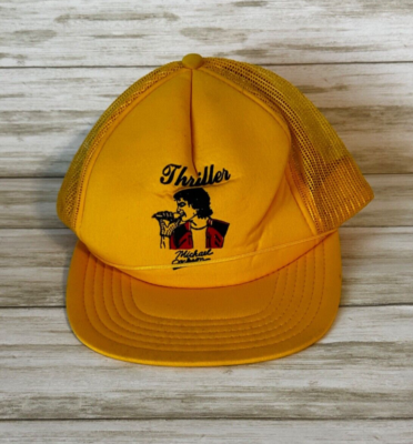 Michael Jackson Vintage Yellow Snapback Thriller Hat Cap Gate way