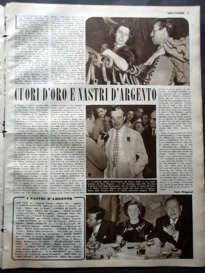 Hollywood settimanale cinematografico-1948#152-nastri d'argento Magnani-De Sica - Immagine 3 di 4