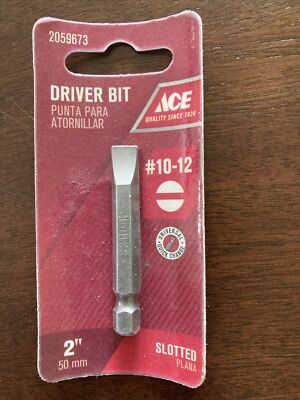 ACE 2''  Slotted Driver Bits #10-12 #2059673 Universal Quick Change~NIP~FREE SHIP