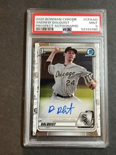 2020 TOPPS BOWMAN CHROME ANDREW DALQUIST 1ST BASE AUTO PSA 9 CHICAGO SOX