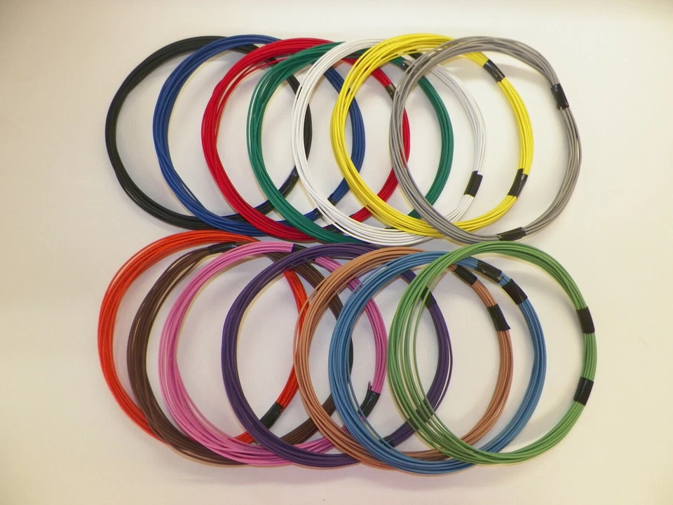4RCUSTOMS 22 gauge TXL wire - Individual Solid Color and Size Options