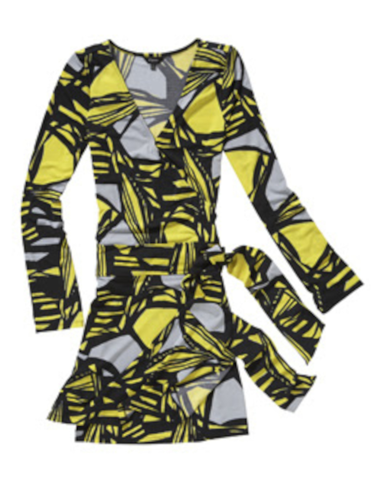 ЭКСПРЕСС-женское платье с черным галстуком без подкладки и длинным рукавом длиной до колена с запахом XS