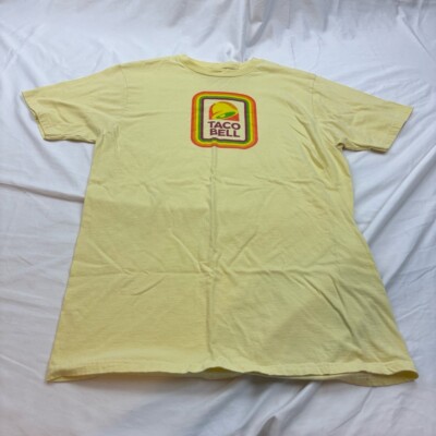 Taco Bell Unisex TShirt Shirt Yellow Short Sleeve Logo Restaurant 100 Cotton L