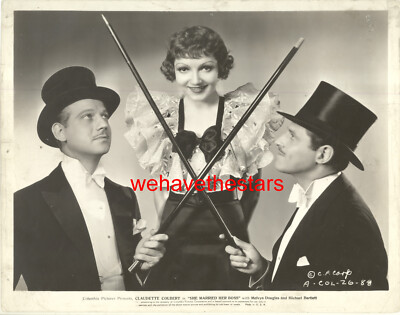 Vintage Claudette Colbert Melvyn Douglas SHE MARRIED HER BOSS '35 Pub Portrait