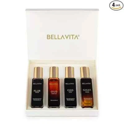 Bella Vita Body Fragrance Spray Luxury Perfume Gift Set OUD CEO G.O.A.T 4x20 ML