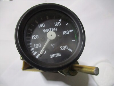 Water Temperature Gauge Smiths Black Illuminated 52mm Vintage Thermometer