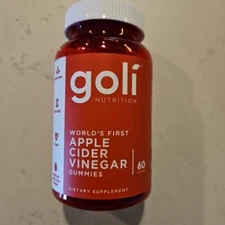Goli Nutrition Apple Cider Vinegar Gummies 60 Count Exp 2027+