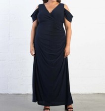 Kiyonna Gala Glam Slit Shoulder Evening Gown Womens 0X NWT $198