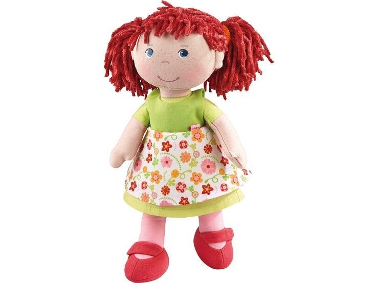 HABA Puppe Hedda, 30 Cm – Weicher Körper, Ab 1,5 Jahren, Mit Langen Haaren & Sommersprossen