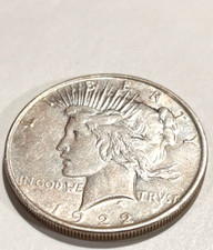 1922 Peace Silver Dollar One Dollar 90% Silver