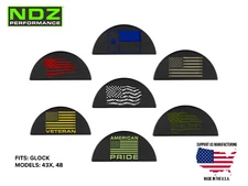 for Glock 43X 48 Grip Frame Plug Aluminum Color Filled Laser Engraved U.S Flags