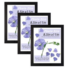 8.5x11 Black Picture Frame for Documents or Diploma Glass Display Wall Table 3 P