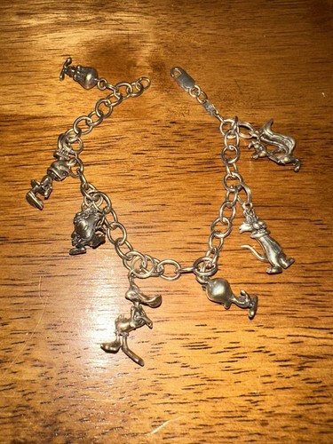 Vintage WB Warner Bros Store Looney Tunes 925 7 Charm Bracelet Sterling Silver - Picture 2 of 6
