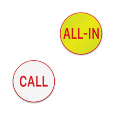 TEN - 2" Boutons All In / Call Dealer Poker Texas Hold em Double Face Céramique