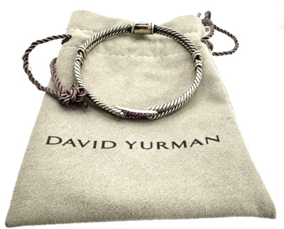 David Yurman PETITE Sterlingsilber Labyrinth Schleife rosa Saphir Zopfarmband