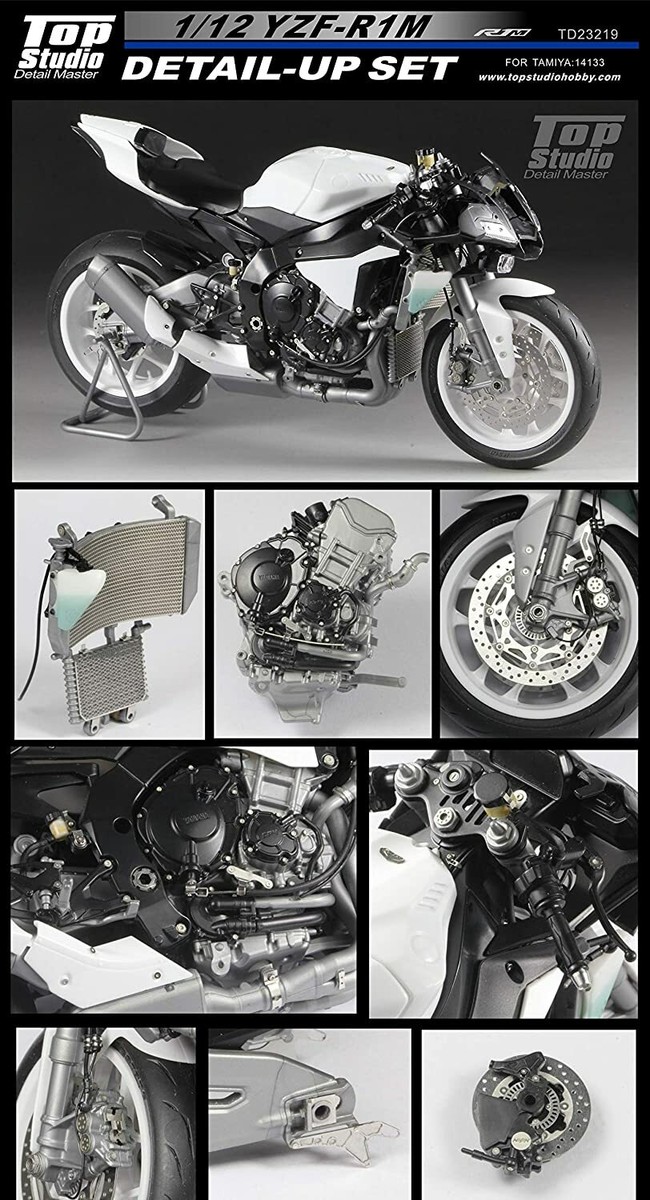 1/12 Tamiya Yamaha YZF-R1M kit+Top Studio YZF-R1M Detail Up 1/12 Tamiya Yamaha YZF-R1M kit+Top Studio YZF-R1M Detail Up