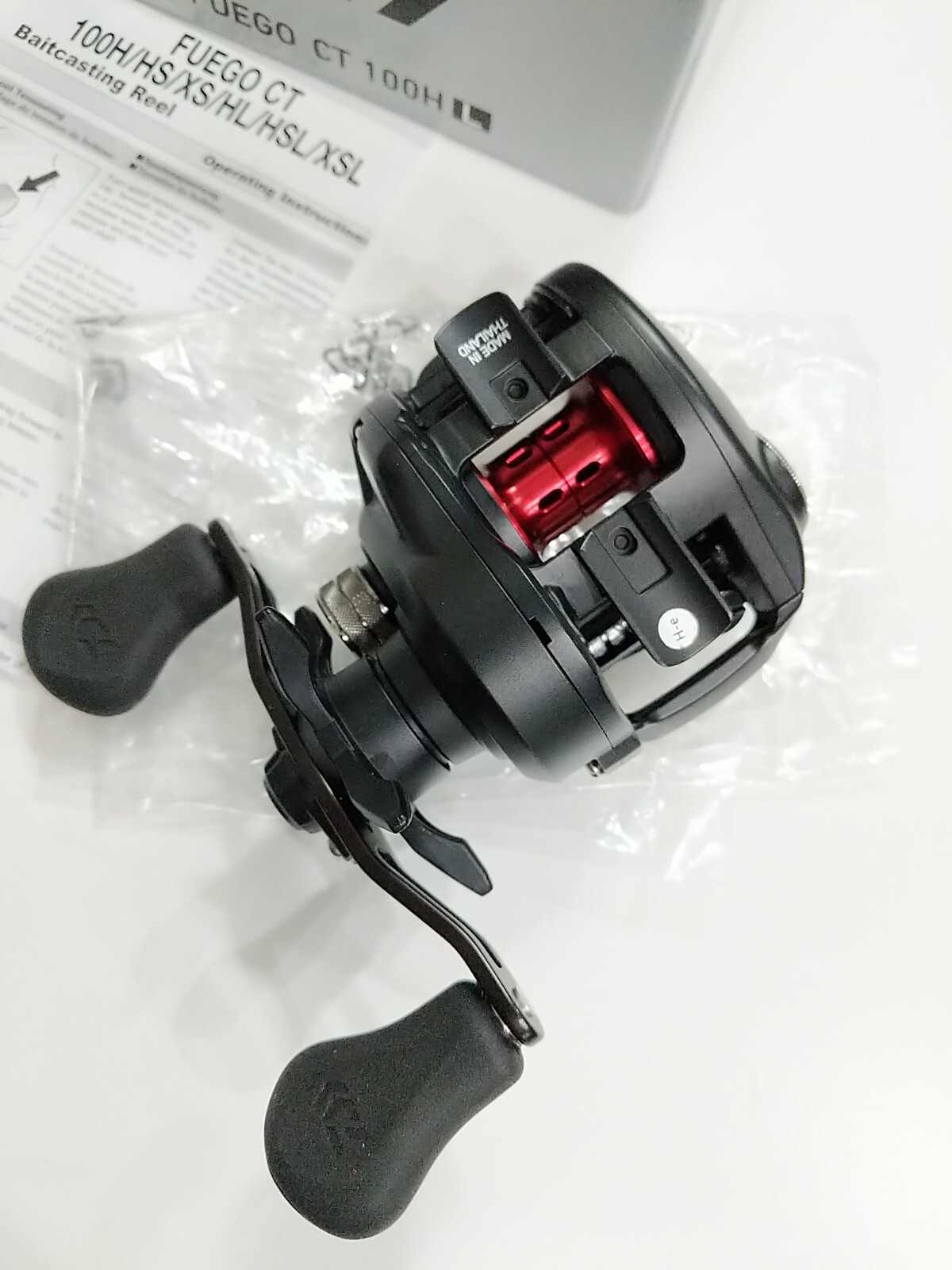 Daiwa Fuego CT 100H L 6.3:1 Baitcasting Reel Black/Red FGCT100HL Left Hand 