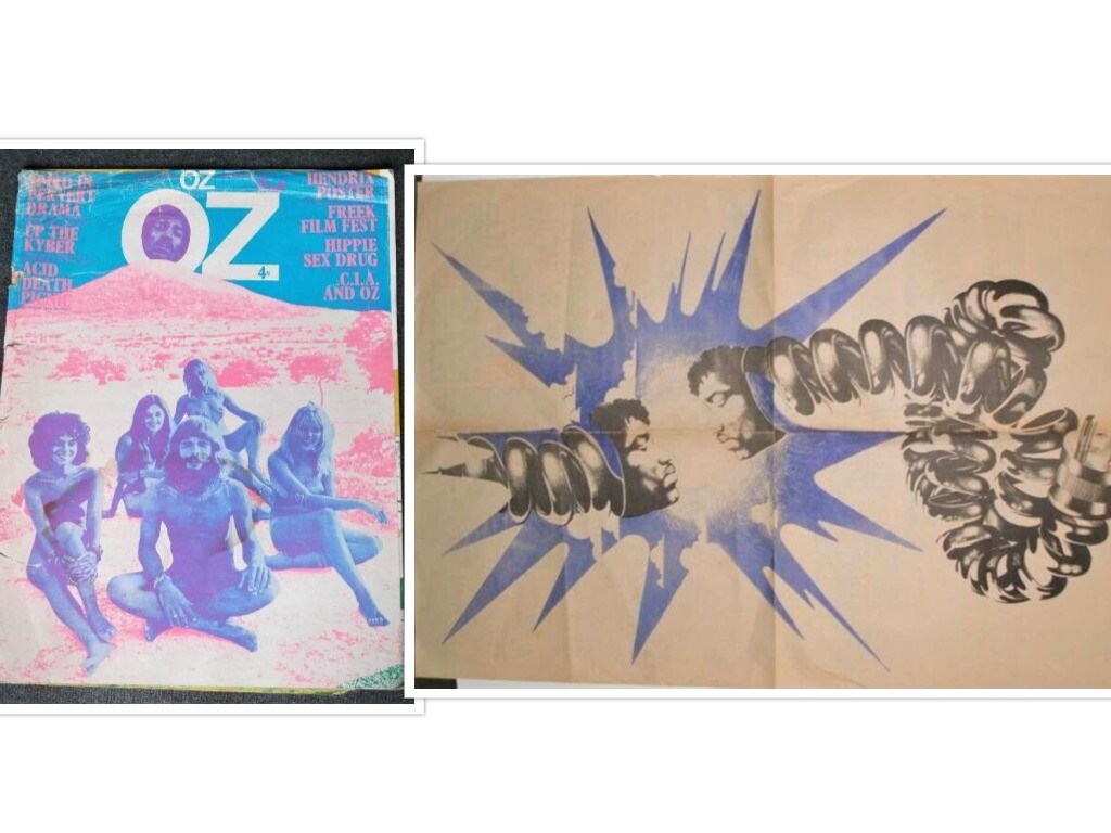 oz magazine 1970 No30 オズマガジン　ジミヘン ポスター付 OZ # 30 magazine with Jimi Hendrix poster UK issue October 1970