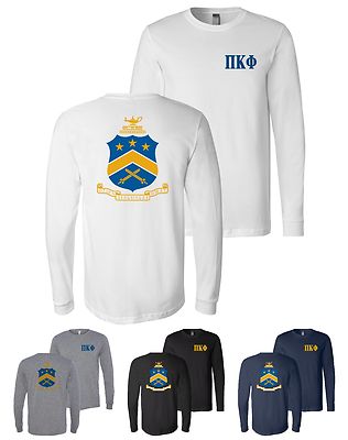 Pi Kappa Phi Fraternity Crest Bella+Canvas Long Sleeve Pi Kapp Shirt - NEW