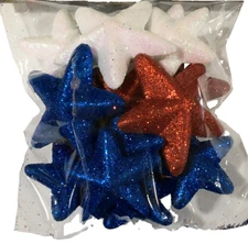 2,5" RED WHITE BLUE PATRIOTIC JULY 4TH STAR SCATTER FILLER 12 PC FREE SHIP