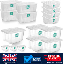 Clear Plastic Storage Boxes with Lids UK Made Storage Boxes for Office Kitchen