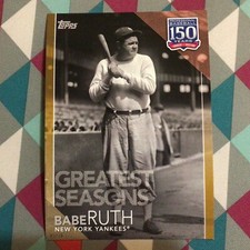 #146 Babe Ruth HOF 5x7 - 05/10 made Gold 2019 Topps 150 Years Greatest Seasons