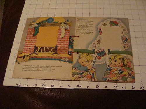 THE NIGHT BEFORE CHRISTMAS: HANKIES BOOK, 1941 hermann hankerchief w 1 hankie - Picture 2 of 9