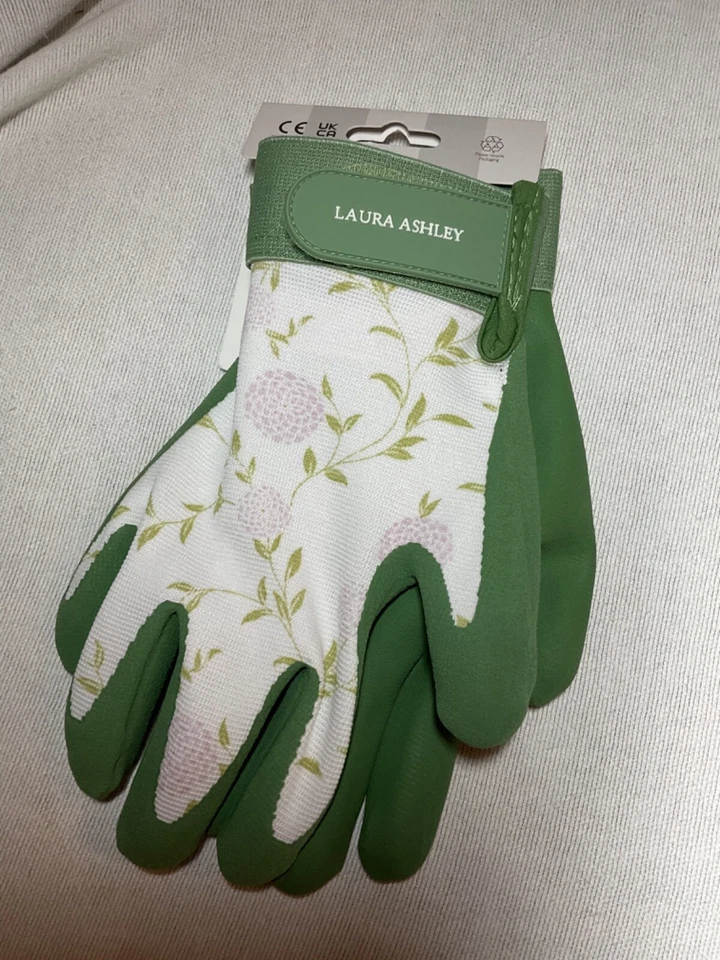 Guantes Laura Ashley Todo Clima Jardín ERIN TIZA ROSA VERDE TALLA MEDIANA NUEVO EN PAQUETE Foto 3 de 3