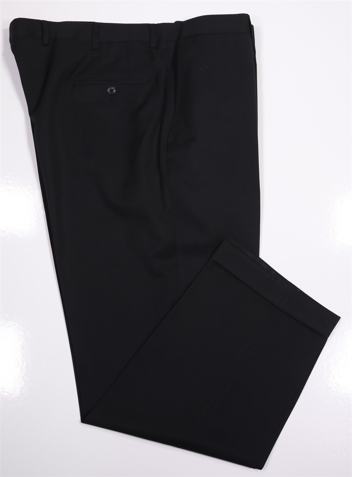 Hickey Freeman Current Solid Black Flat Front Dre… - image 1