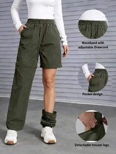 Women's Convertible Hiking Pants - Waterproof Quick-Dry Cargo Trousers with Zip-