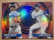 2025 Topps Series 2-Shohei Ohtani Roki Sasaki Pink Foil  DD-15 Dynamic Duo