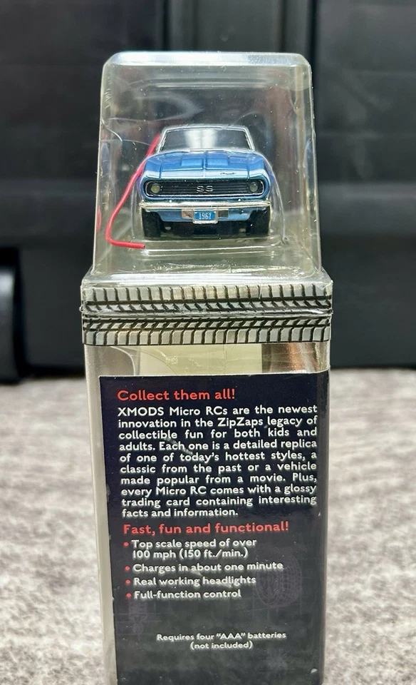 ZipZaps XMODS MICRO RC 1967 CHEVY CAMARO BLUE Radio Shack Zip Zaps 1:64 100 mph - Image 4 of 4