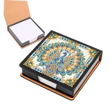 Diamond Painting Kit Note Box,Memo Paper Storage Box Diamond Art,Sticky Peacock