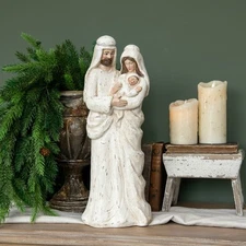 Ragon House Christmas 18 in Ivory Holy Family Figurine