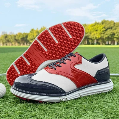 Classic Brand Men Golf Training Sport Shoes Outdoor Lawn Non-Slip Athletic Red