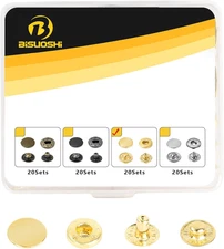 20 Sets Leather Snap Fasteners,15Mm Metal Snap Buttons,Snaps for Clothes, Leathe