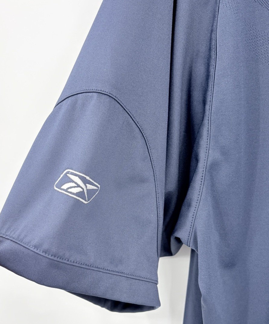 Chicago Bears NFL Reebok Men’s Large 1/4 Zip Polo Shirt Navy Blue Short Sleeve thumbnail 7