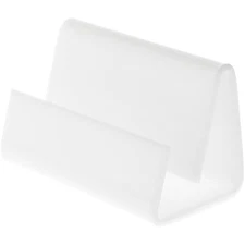 Plymor White Acrylic Business Card / Postcard Holder, 3.5"W x 2.875"D x 2.125"H