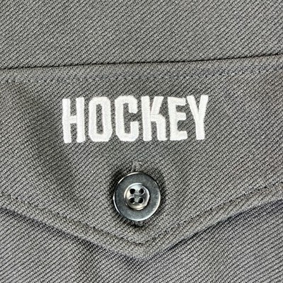 Hockey Button-Up Dress Shirt Men L Workwear Style hard-core Skateboarding Black